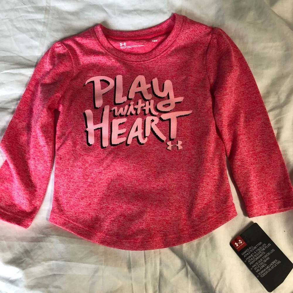 Underarmor girls play with‎ heart outfit pink black